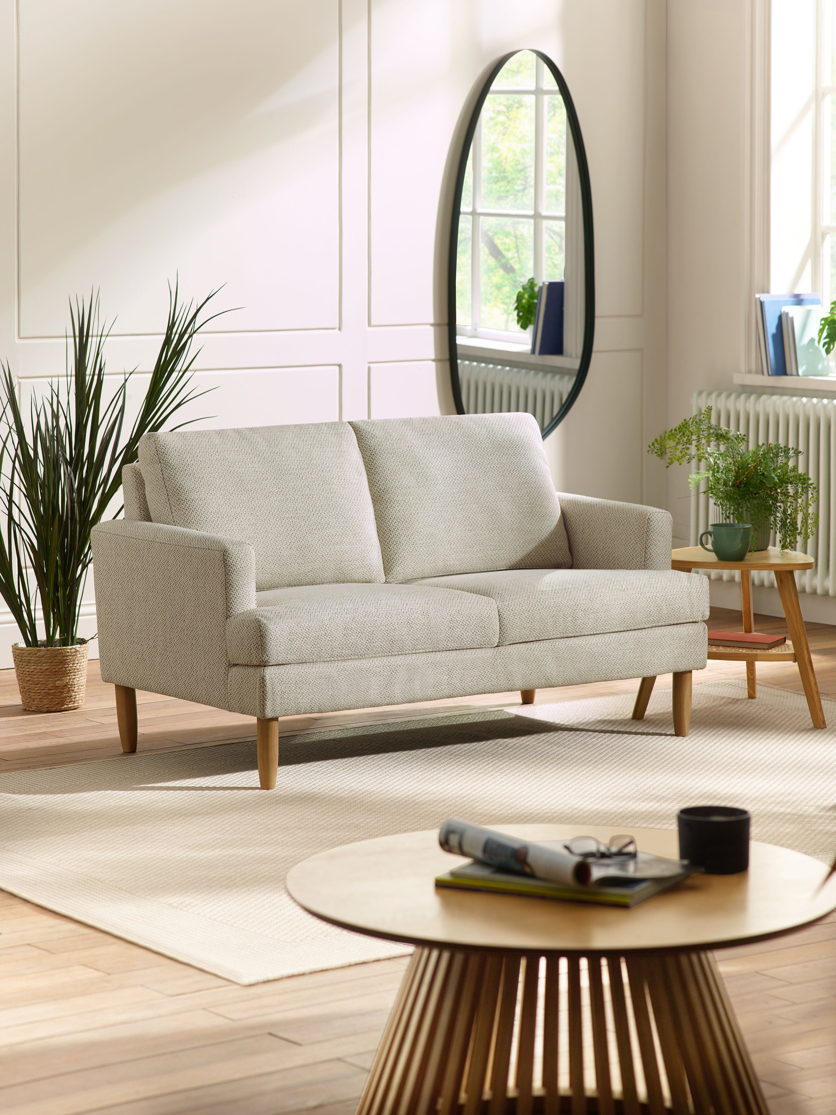 Camilla Beige Pearl Barley Sofa | 2 Seater